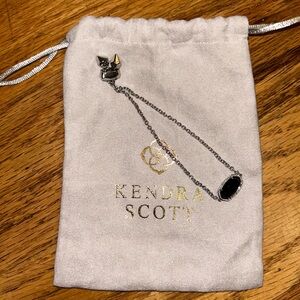 Kendra Scott Elaina Silver Adjustable Chain Bracelet in Black